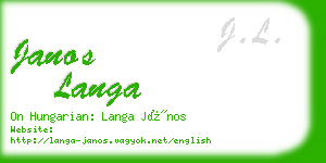 janos langa business card